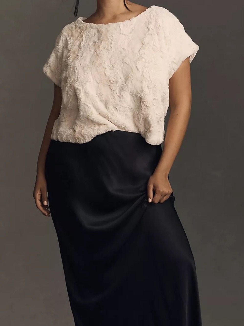 Maeve Faux Fur Tee